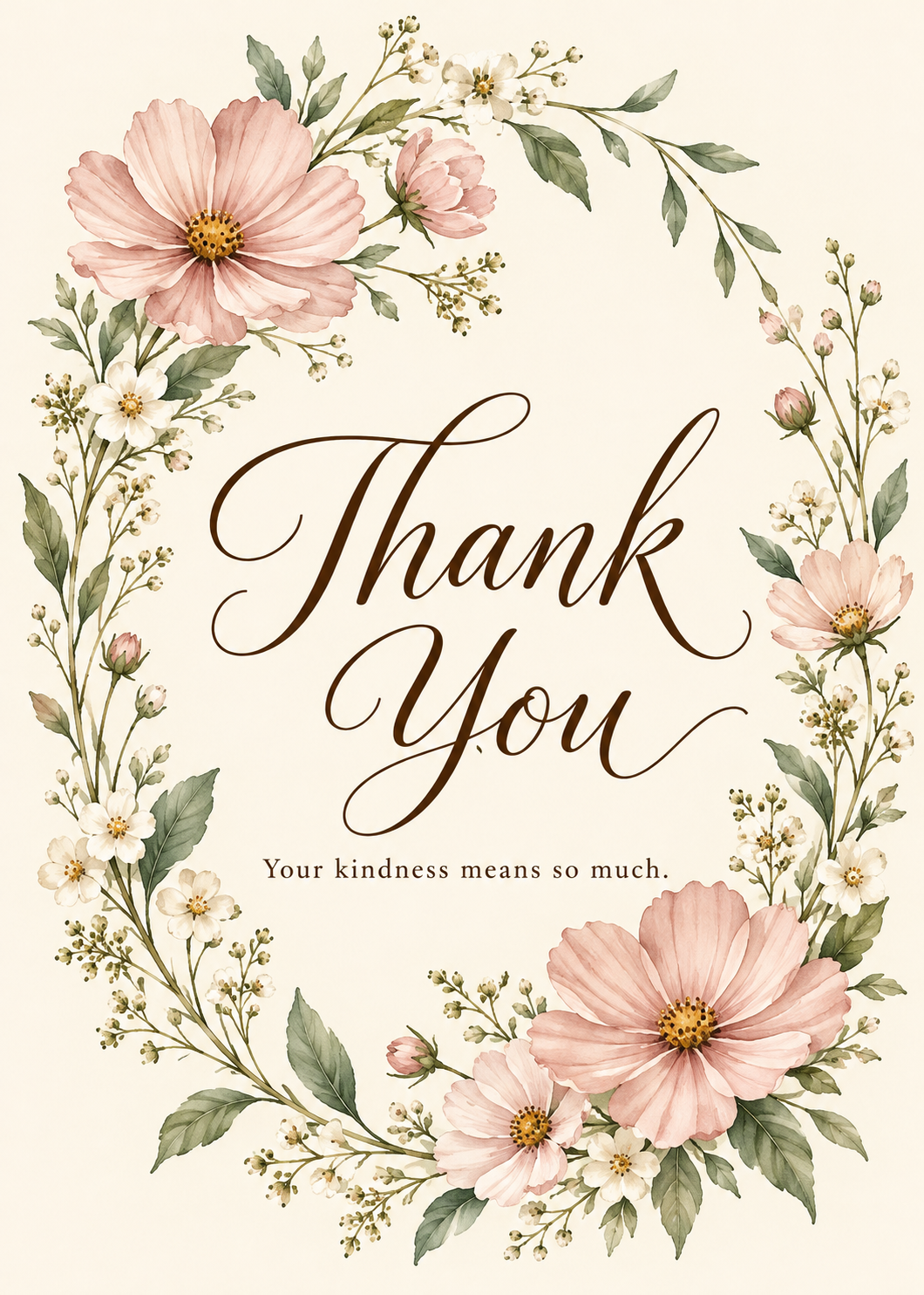 A Floral Thank You sample digital card