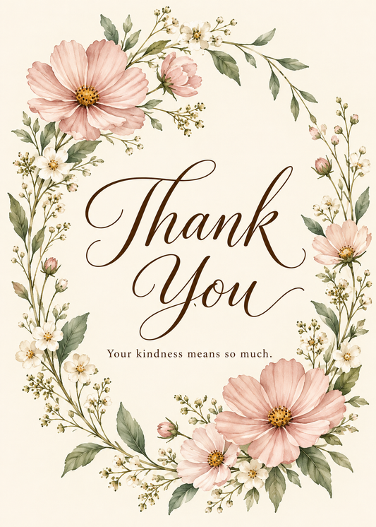 A Floral Thank You sample digital card